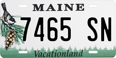 ME license plate 7465SN