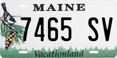 ME license plate 7465SV