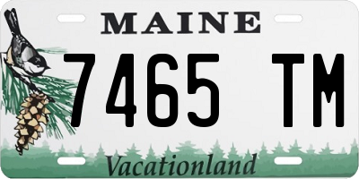 ME license plate 7465TM
