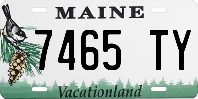 ME license plate 7465TY