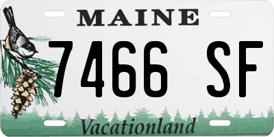 ME license plate 7466SF