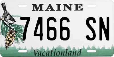 ME license plate 7466SN