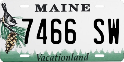 ME license plate 7466SW