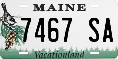 ME license plate 7467SA