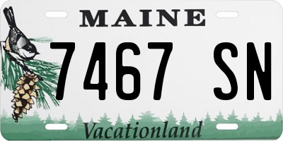 ME license plate 7467SN