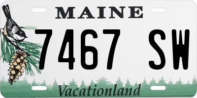 ME license plate 7467SW