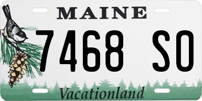 ME license plate 7468SO