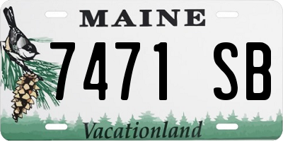 ME license plate 7471SB