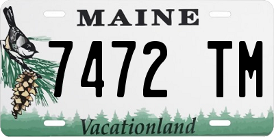 ME license plate 7472TM