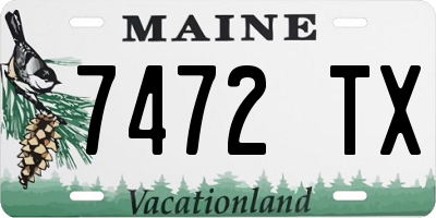 ME license plate 7472TX