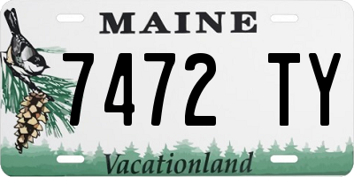 ME license plate 7472TY