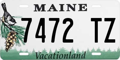 ME license plate 7472TZ