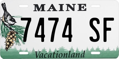 ME license plate 7474SF