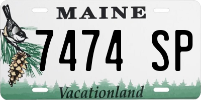 ME license plate 7474SP