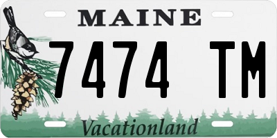 ME license plate 7474TM