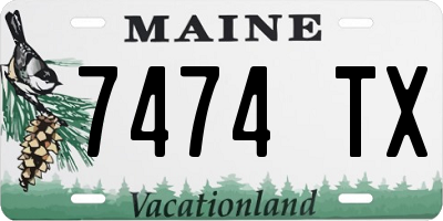 ME license plate 7474TX