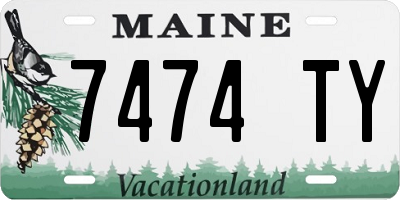 ME license plate 7474TY