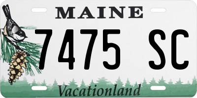 ME license plate 7475SC
