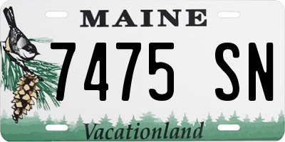 ME license plate 7475SN