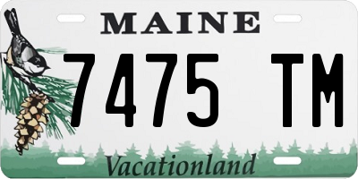 ME license plate 7475TM