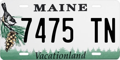 ME license plate 7475TN