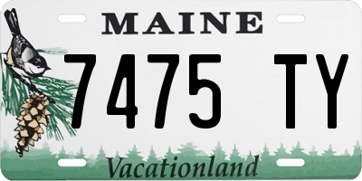 ME license plate 7475TY