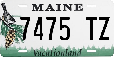 ME license plate 7475TZ