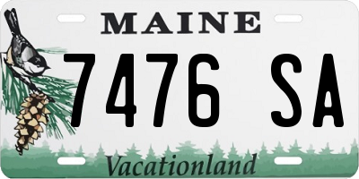 ME license plate 7476SA