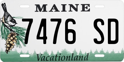 ME license plate 7476SD