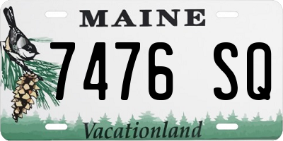ME license plate 7476SQ
