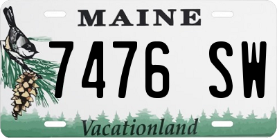 ME license plate 7476SW