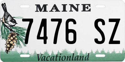 ME license plate 7476SZ