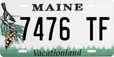 ME license plate 7476TF