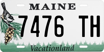 ME license plate 7476TH