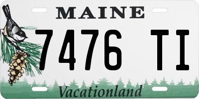 ME license plate 7476TI