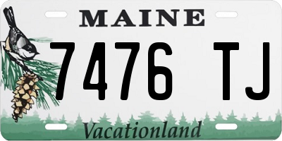 ME license plate 7476TJ
