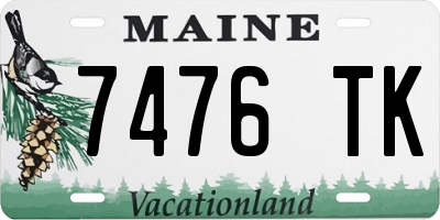 ME license plate 7476TK