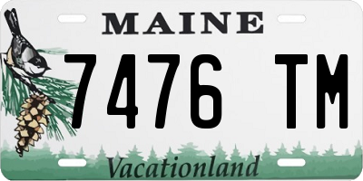 ME license plate 7476TM