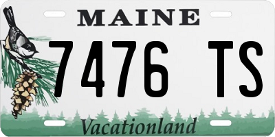 ME license plate 7476TS