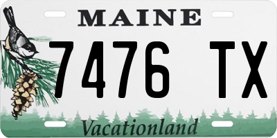 ME license plate 7476TX