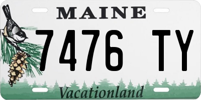 ME license plate 7476TY