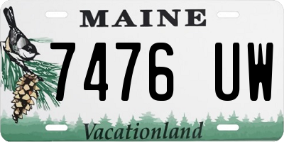 ME license plate 7476UW