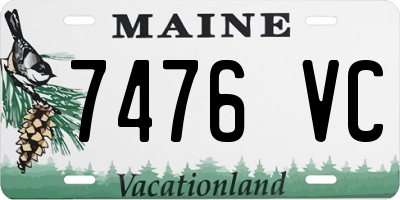 ME license plate 7476VC