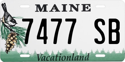 ME license plate 7477SB