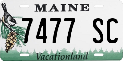 ME license plate 7477SC