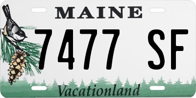ME license plate 7477SF