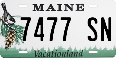 ME license plate 7477SN