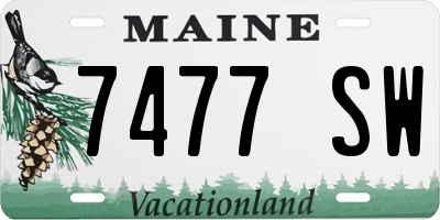 ME license plate 7477SW