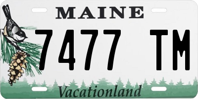 ME license plate 7477TM