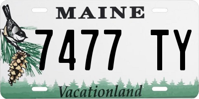 ME license plate 7477TY